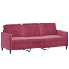 vidaXL 2-Sitzer-Sofa mit Zierkissen Weinrot 120 cm Samt