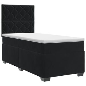 vidaXL Boxspringbett mit Matratze Schwarz 80 x 200 cm Samt
