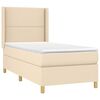 vidaXL Boxspringbett mit Matratze & LED Creme 100x200 cm Stoff