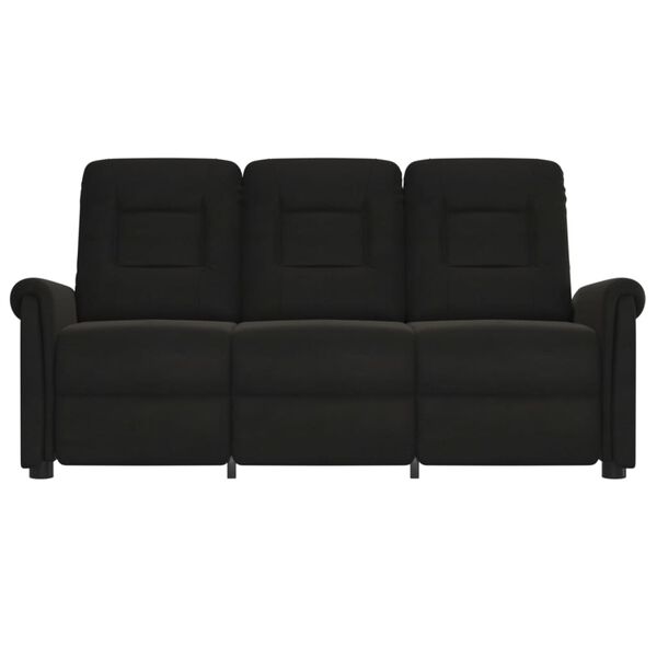 vidaXL 3-Sitzer Massagesessel Schwarz Mikrofaser-Gewebe
