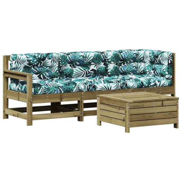 vidaXL 4-tlg. Garten-Lounge-Set mit Kissen Kiefernholz Impr&auml;gniert
