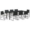 vidaXL Garten Essgruppe 9 stk. Schwarz und Creme Poly-Rattan