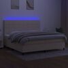 vidaXL Boxspringbett mit Matratze & LED Creme 200x200 cm Stoff