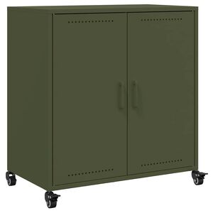 vidaXL Sideboard Olivgr&uuml;n 68x39x72 cm Stahl
