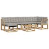 vidaXL Outdoor-Sofagarnitur mit Kissen 8 pcs Wei&szlig; und Hellgrau