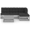 vidaXL 5-tlg. Garten-Lounge-Set mit Kissen Kiefer Massivholz