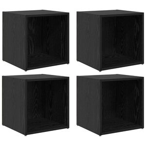 vidaXL TV-Schrankset 4 pcs Schwarz 37 x 35 x 37,5 cm Holzwerkstoff