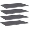 vidaXL B&uuml;cherregal-Bretter 4 Stk. Hochglanz-Grau 60x40x1,5 cm