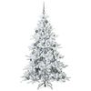 vidaXL K&uuml;nstlicher klappbarer Weihnachtsbaum Wei&szlig; 180 cm PVC und Stahl