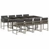 vidaXL 9-tlg. Garten-Essgruppe mit Kissen Grau Poly Rattan