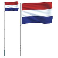 vidaXL Niederländische Flagge mit Mast 5,55 m Aluminium