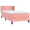 vidaXL Boxspringbett mit Matratze Rosa 100x200 cm Samt