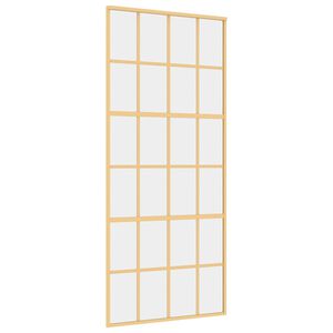 vidaXL Schiebet&uuml;r Golden 90x205 cm ESG-Klarglas und Aluminium