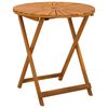 vidaXL Klappbarer Gartentisch Natur &Oslash;70 x 75 cm Massivholz Akazie