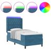 vidaXL Boxspringbett mit Matratze mit Kopfteil Blau 90 x 190 cm Samt