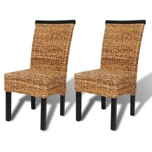 vidaXL Esszimmerst&uuml;hle 2 Stk. Abaca und Mango Massivholz