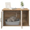 vidaXL Katzenhaus Kunsthandwerk Eiche 85 x 55 x 50 cm Holzwerkstoff