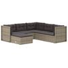 vidaXL 6-tlg. Garten-Lounge-Set mit Kissen Grau Poly Rattan