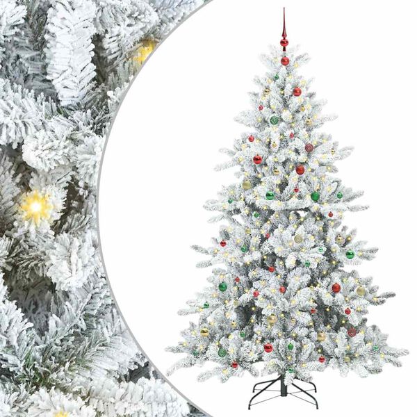 vidaXL K&uuml;nstlicher klappbarer Weihnachtsbaum Wei&szlig; 240 cm PVC und Stahl