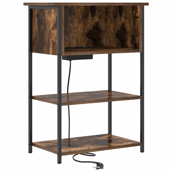 vidaXL Nachttisch Ger&auml;ucherte Eiche 55 x 31 x 76 cm Holzwerkstoff