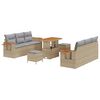 vidaXL Gartensofa-set 9 pcs Beige Poly-Rattan