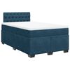 vidaXL Boxspringbett mit Matratze Blau 120x200 cm Samt