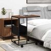 vidaXL Beistelltisch mit Rollen Schwarz 55x36x63,5 cm Holzwerkstoff