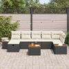 vidaXL Garten-Sofa-Set mit Kissen 8 pcs Schwarz Poly-Rattan