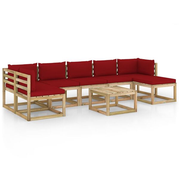 vidaXL 8-tlg. Garten-Lounge-Set mit Kissen Impr&auml;gniertes Kiefernholz