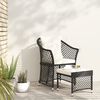 vidaXL 2-tlg. Garten-Lounge-Set mit Kissen Schwarz Poly Rattan