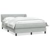 vidaXL Boxspringbett mit Matratze Hellgrau 140x210 cm Samt