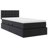vidaXL Bett mit Stauraum und LED Schwarz 90 x 200 cm Kunstleder