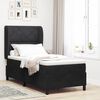 vidaXL Boxspringbett mit Matratze Schwarz 190 x 90 cm Polyester