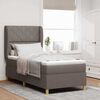 vidaXL Boxspringbett mit Matratze Dunkelgrau 90x190 cm Taupe