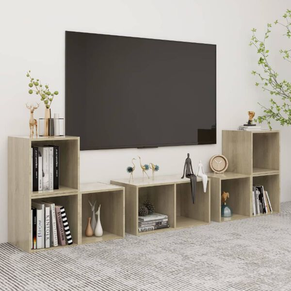 vidaXL 6-tlg. TV-Schrank-Set Sonoma-Eiche Holzwerkstoff