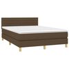 vidaXL Boxspringbett mit Matratze & LED Dunkelbraun 140x200 cm Stoff