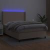 vidaXL Boxspringbett mit Matratze & LED Cappuccino-Braun 140x190cm