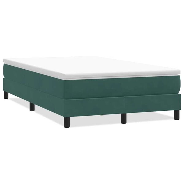 vidaXL Boxspringbett ohne Matratze Dunkelgr&uuml;n 120x210 cm Samt