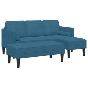 vidaXL Sofa Set mit Kissen 2 pcs Blau Polyester