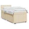 vidaXL Boxspringbett mit Matratze Creme 80x200 cm Stoff