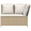 vidaXL 3-tlg. Garten-Sofagarnitur mit Kissen Beige Poly Rattan