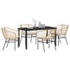 vidaXL Garten Essgruppe 5 pcs Braun Poly-Rattan