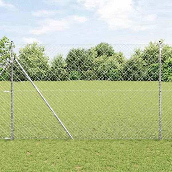 vidaXL Zaunpfosten Silber 10 x 1,6 m (40 x 40 mm Maschen) Stahl
