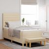 vidaXL Boxspringbett mit Matratze mit Kopfteil Creme 90 x 190 cm Stoff