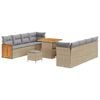 vidaXL Gartensofa-set mit Kissen 11 pcs Beige und Hellgrau