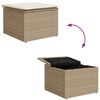 vidaXL Gartensofa-set mit Speicher 6 pcs Beige und Creme Poly-Rattan