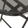 vidaXL 3-tlg. Bistro-Set Poly Rattan und Hartglas Schwarz