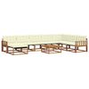 vidaXL Outdoor-Sofagarnitur 9 pcs Natur und Creme Massivholz Akazie