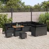 vidaXL Gartensofa-set 12 pcs Schwarz Poly-Rattan