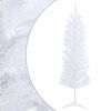 vidaXL K&uuml;nstlicher schlanker Weihnachtsbaum 150 cm PVC und Stahl Wei&szlig;